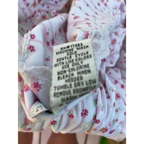 Vintage-Inspired Pink Floral Cotton Nightgown 3X Villager Woman By Liz Claiborne - Picture 7 of 7